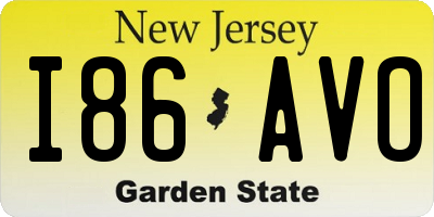 NJ license plate I86AVO