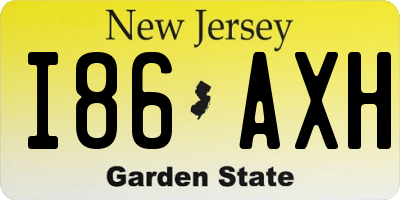 NJ license plate I86AXH