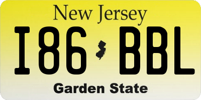 NJ license plate I86BBL