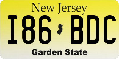 NJ license plate I86BDC