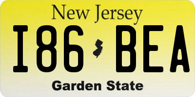 NJ license plate I86BEA