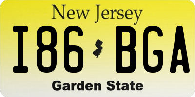 NJ license plate I86BGA