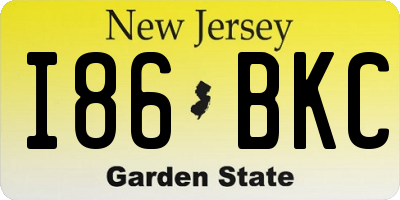 NJ license plate I86BKC