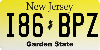 NJ license plate I86BPZ
