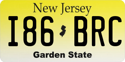 NJ license plate I86BRC