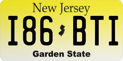 NJ license plate I86BTI