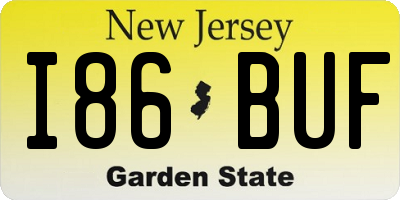 NJ license plate I86BUF