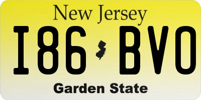NJ license plate I86BVO