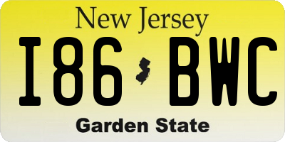 NJ license plate I86BWC