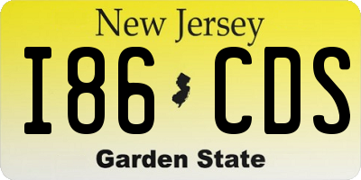 NJ license plate I86CDS