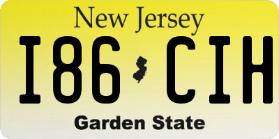 NJ license plate I86CIH