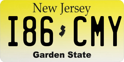 NJ license plate I86CMY
