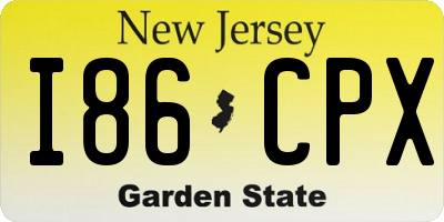 NJ license plate I86CPX