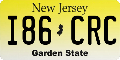 NJ license plate I86CRC
