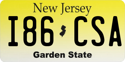 NJ license plate I86CSA