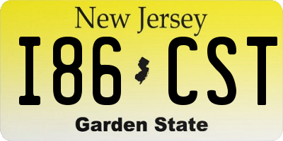 NJ license plate I86CST