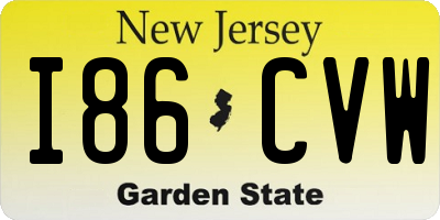 NJ license plate I86CVW