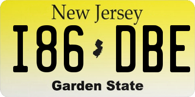 NJ license plate I86DBE