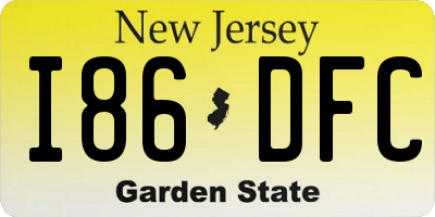 NJ license plate I86DFC