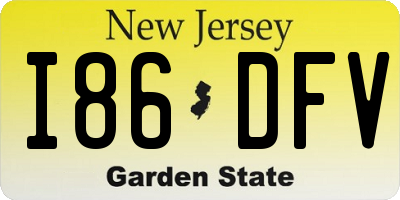 NJ license plate I86DFV