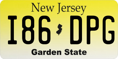 NJ license plate I86DPG
