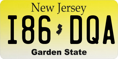 NJ license plate I86DQA