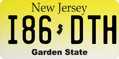 NJ license plate I86DTH