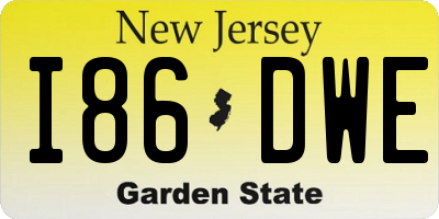 NJ license plate I86DWE