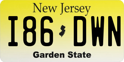 NJ license plate I86DWN