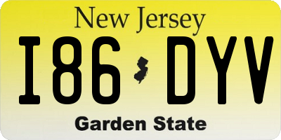 NJ license plate I86DYV