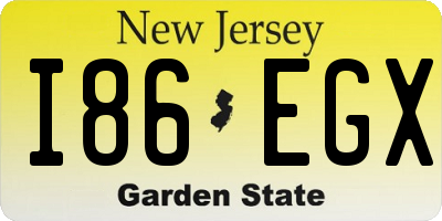 NJ license plate I86EGX