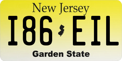 NJ license plate I86EIL