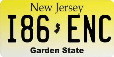 NJ license plate I86ENC