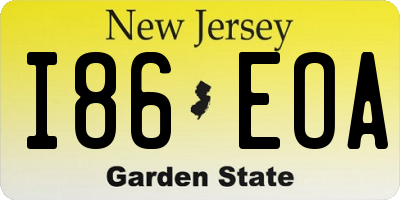 NJ license plate I86EOA