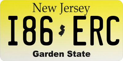 NJ license plate I86ERC