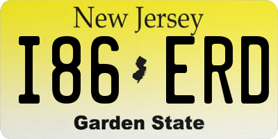 NJ license plate I86ERD