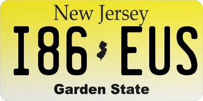 NJ license plate I86EUS
