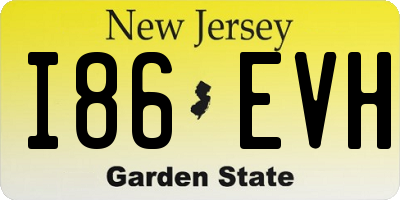 NJ license plate I86EVH