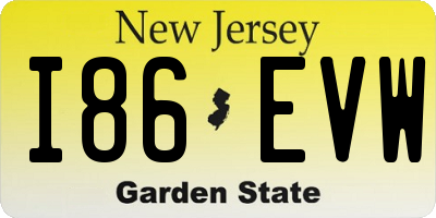 NJ license plate I86EVW