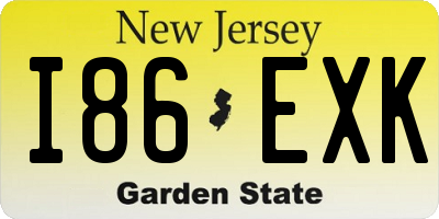 NJ license plate I86EXK