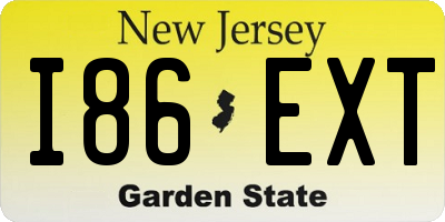 NJ license plate I86EXT