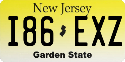 NJ license plate I86EXZ