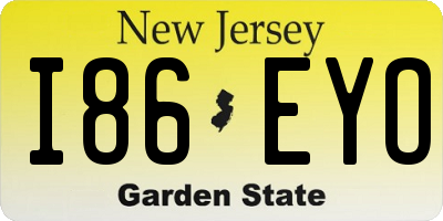 NJ license plate I86EYO