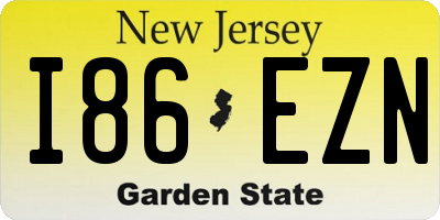 NJ license plate I86EZN