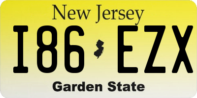 NJ license plate I86EZX