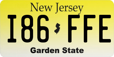 NJ license plate I86FFE