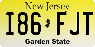NJ license plate I86FJT