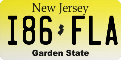 NJ license plate I86FLA