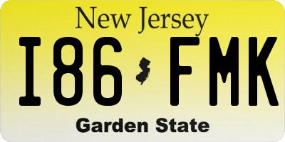 NJ license plate I86FMK