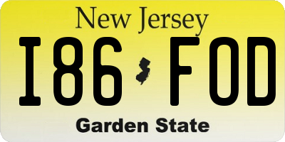 NJ license plate I86FOD